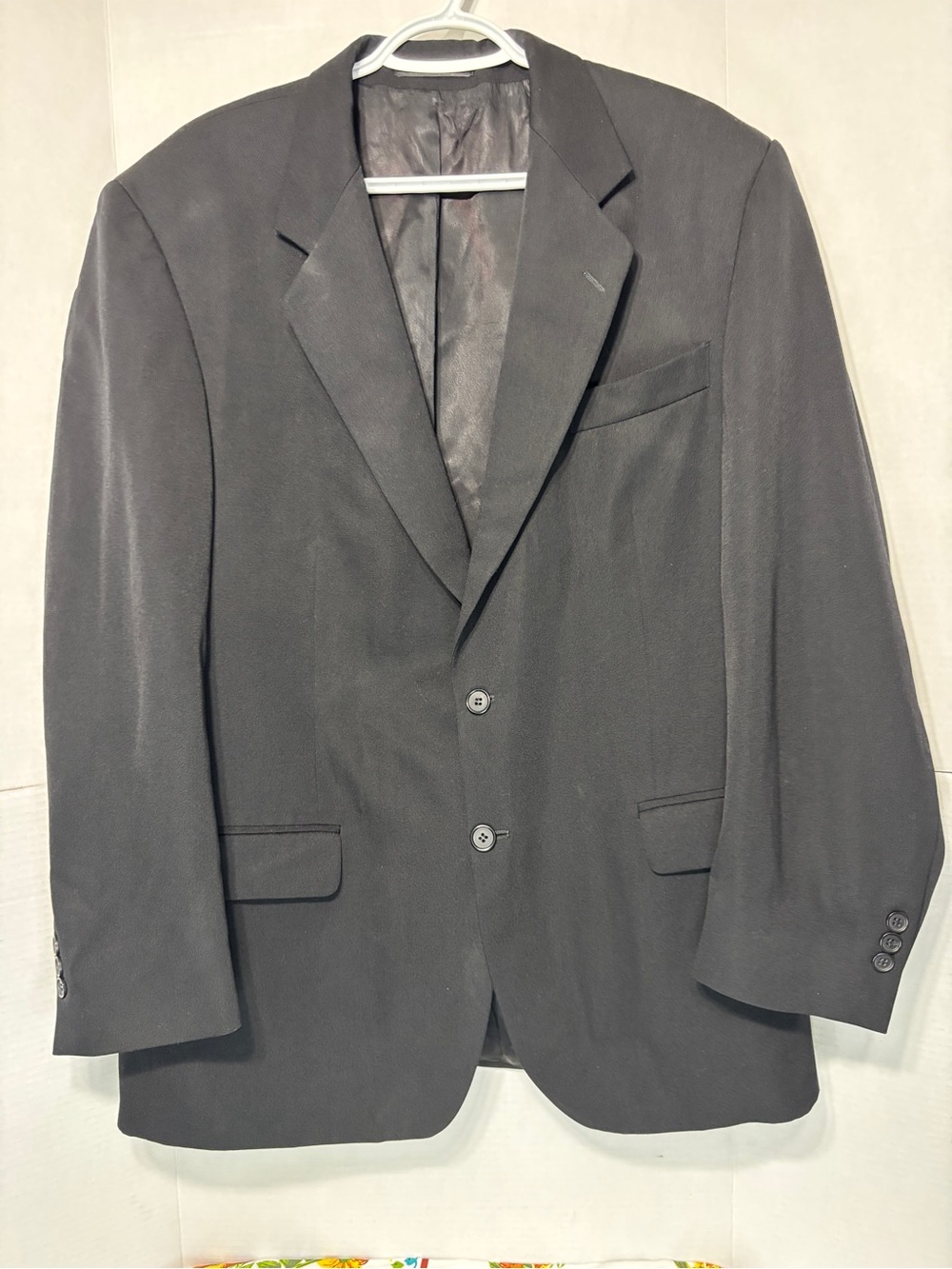 Moores Gabardine 44 Reg Black Two-Button Suit Blazer Classic Tailored Jacket